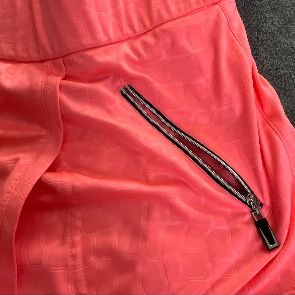 jamie sadock 16 Coral Pink Athletic Skort with Zip Pockets and faux leather trim - Picture 9 of 12